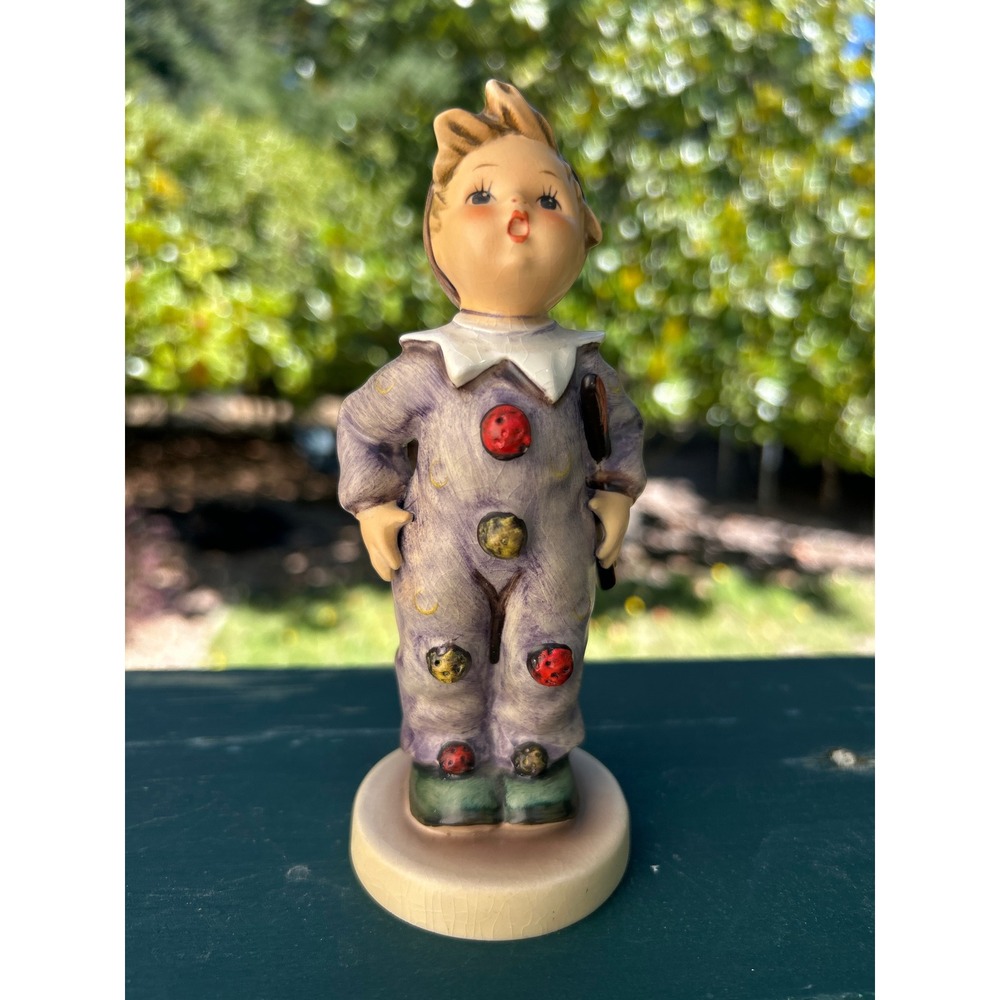 Vintage Goebel Hummel Figurine 328 Carnival Boy Clown Purple Costume W Germany